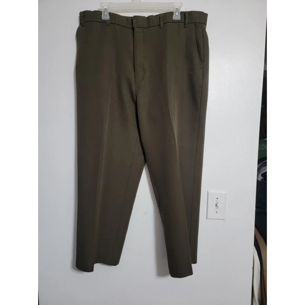 Vintage 80s Levi's Action Slacks Mens Pants W40 x I 32 Dk Green Talon Zipper USA